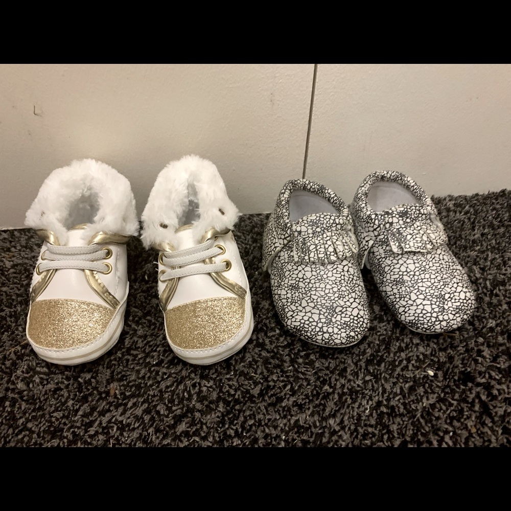 Baby girl infant crib shoes bundle